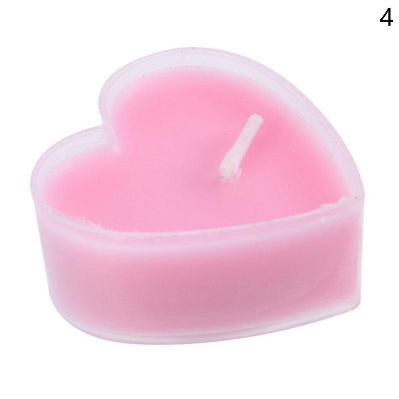 9pcs/set Heart Shaped Candles Scented Candles Wedding Decoration Valentine's Day Gift Romantic Marriage Paraffin Wax Candles
