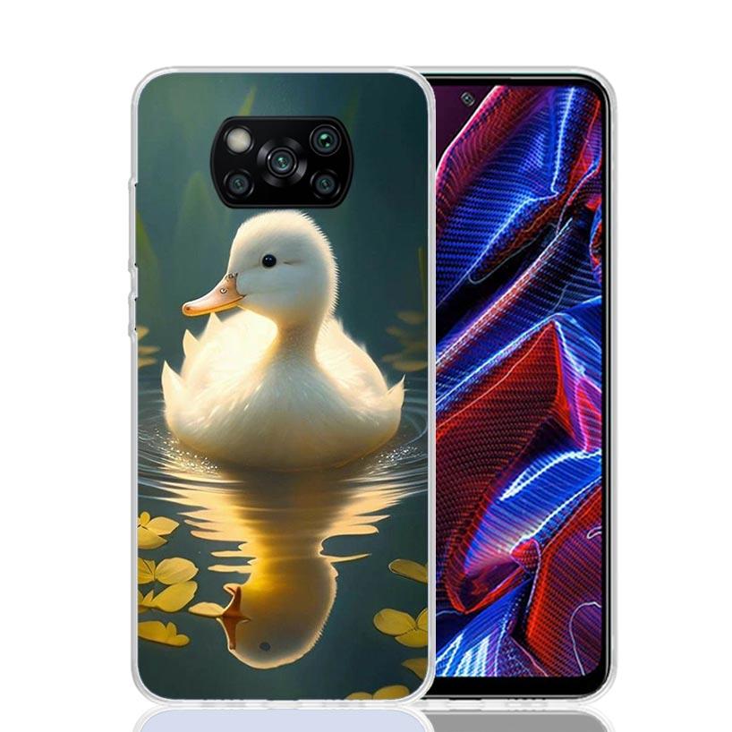White Swan Grace Art Phone Case For Xiaomi Poco X7 X6 X5 Pro F7 Ultra Redmi 15C 15 13 13C 12 12C 10 10A 10C 9 9A 9C 9T Cover Poc