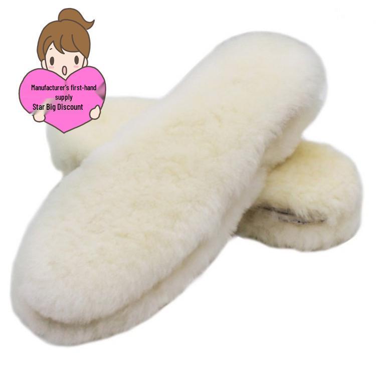Sheepskin Fur Insole for Winter Snow Boots - Height Increasing, Warm Wool Insert