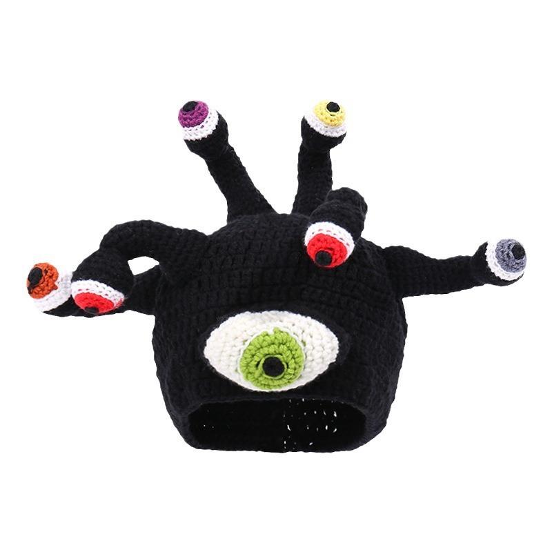 Tentacle Monster Octopus Knitted Wool Hat Party Funny Alien Big Eyed Monster Knitted Hat Stage Performance Hat