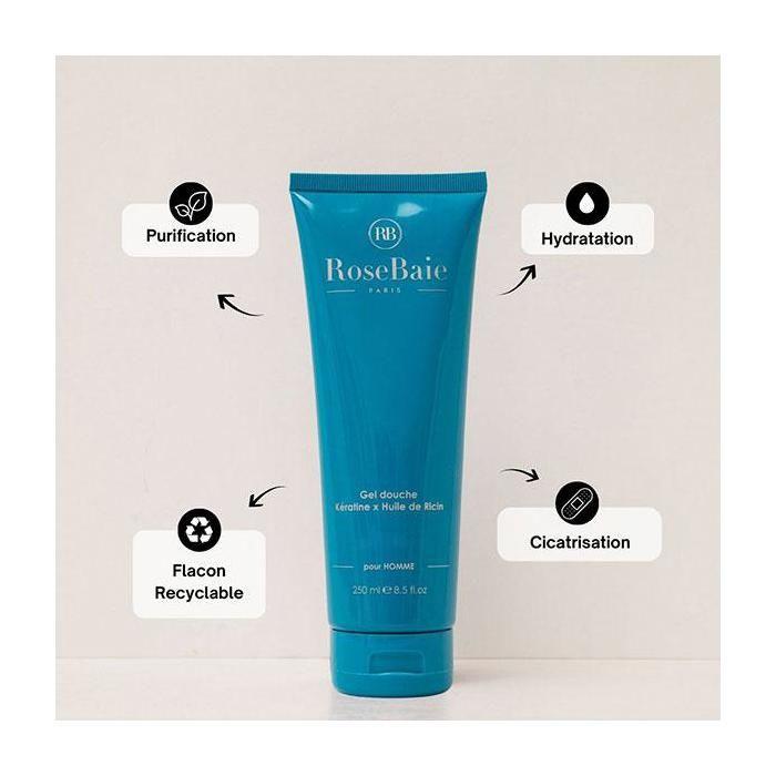Rosebaie Gel Douche Homme Huile de Ricin 250ml