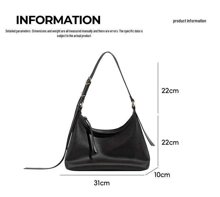 Qiu Zhen Genuine Leather Double Ear Hobo Bag - Retro Large Capacity Shoulder & Crossbody for Women