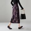 Gonna midi stampata SOFSIL elegante a vita alta con spacco