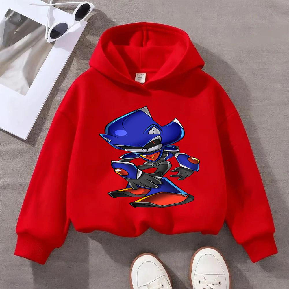 Boys Girls Sonic The Hedgehog Kids Sweatshirt Print Long Sleeve Casual Pullover Children's Cartoon Top