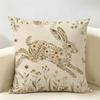 Retro Pattern Animals Flowers Cushion Cover Natural Linen Organic Fabric Double-Sided Printing Breathable Perfect For Home Decor