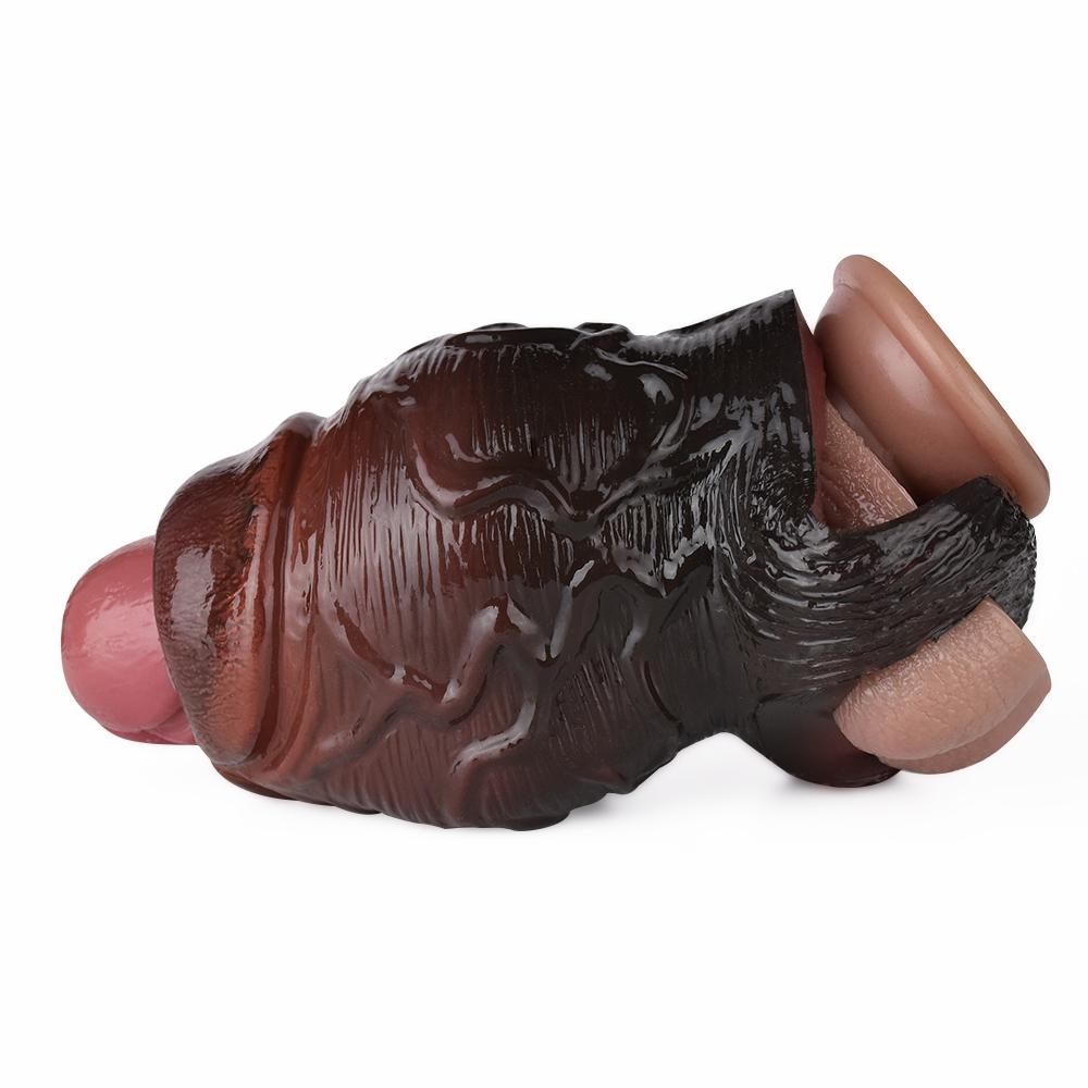 Realistic Cock Sleeve Penis Condom Extender Enlarge Dildo Strap On Toy for Gay Femdom Couples