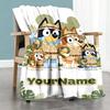 Bluey 121 Customize Text Blanket Throw Personalized Blanket Comfortable Perfect for Nap Bedding Couch Living Room Ideal for All Seasons