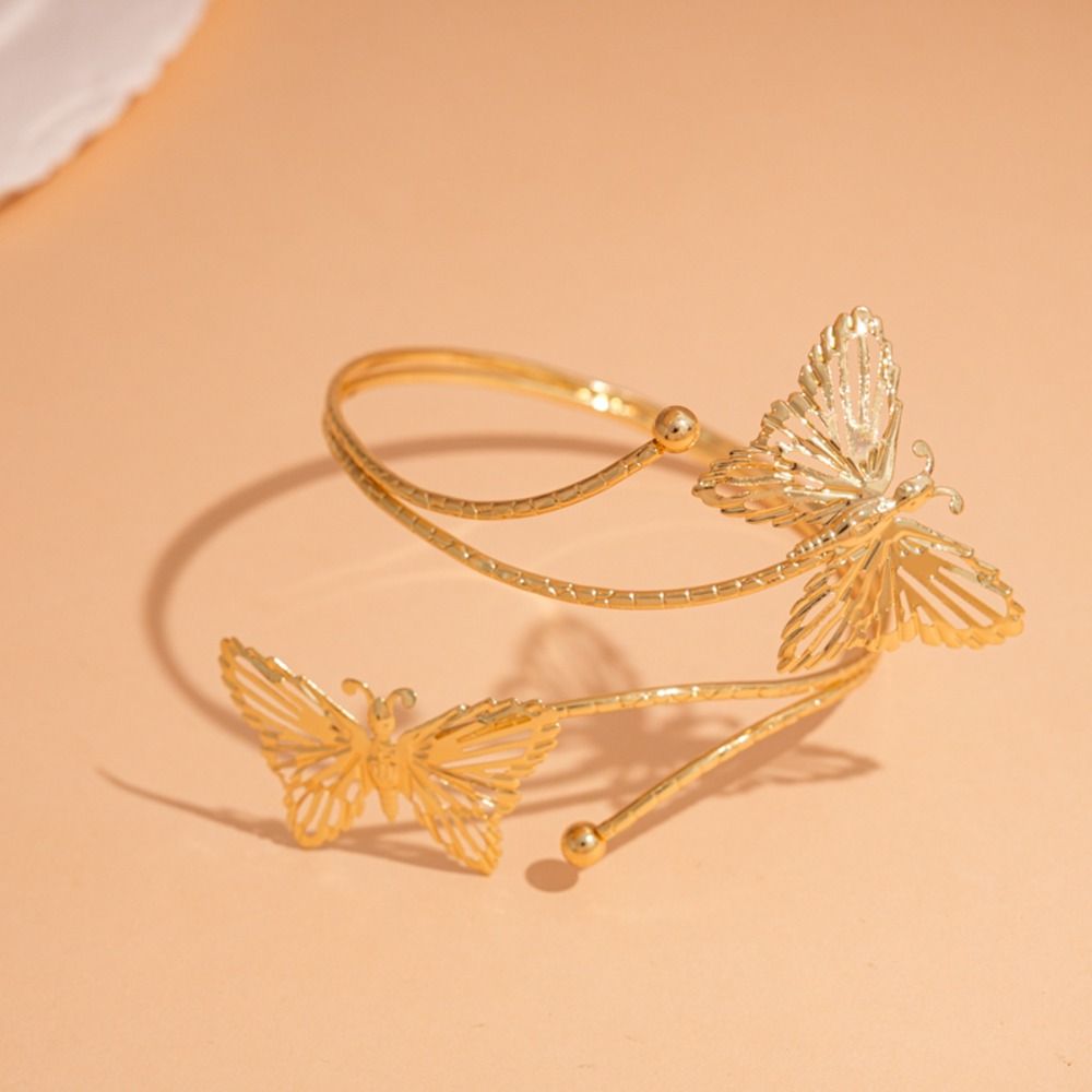 Elegant Women Arm Bracelet Adjustable Fashion Butterfly Arm Chain Armlet Jewelry  Dress Up