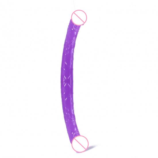 Double-Headed Dragon Penis Butt Plug Lengthened Transparent Female Tonglala Crystal Penis Simulation Masturbation Stick Device Adult Sex Product