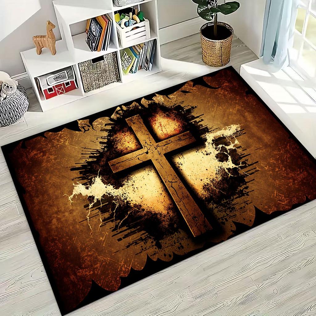New Pray Jesus Rug for Bedroom Living Room Sofa Home Doormat Decor, Large Kids Play Non-slip Floor Mat