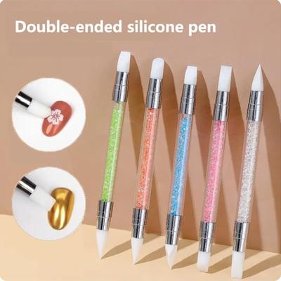 Penna per Nail Art Doppia Punta in Silicone Penna per Scolpire Fiori Regolabile Stick di Colla Penna per Goffratura Pennello per Nail Art Ogni Strumento per la Casa