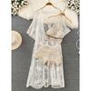 Seaside Holiday Lace Sun Protection Cardigan Fashion Suit