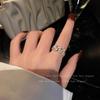 Korean Pearl Ring: Chic Luxury Design for Women, Adjustable Open Style, Trendy Cool Index Finger Accessory.