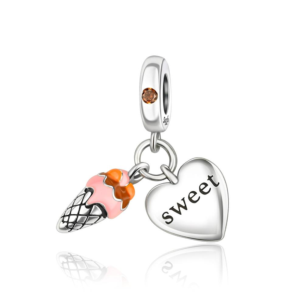 DIY Birthday Cake Pendant Bracelet Accessories Sweet Cute Enamel Bead Jewelry Making Supplies