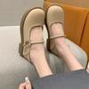 Ballerines Mary Jane pour Femmes Printemps et Été Nouveau Style Mocassins Blancs avec Jupe Chaussures en Cuir Petites et Douces