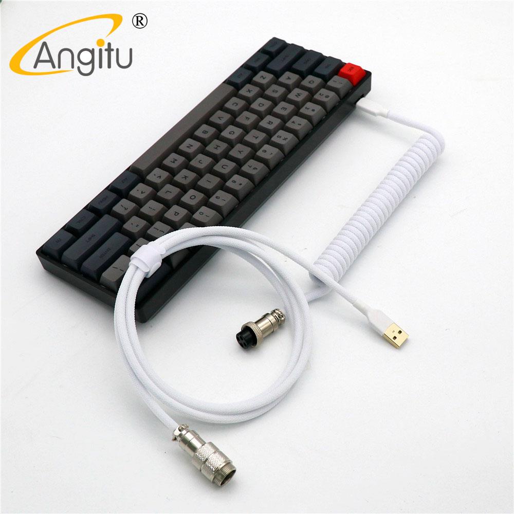 Angitu Premium Customized Mechanical Keyboard Data Cable USB Type C Aviator Cable With 0B/CY8/GX16 Colored Connector