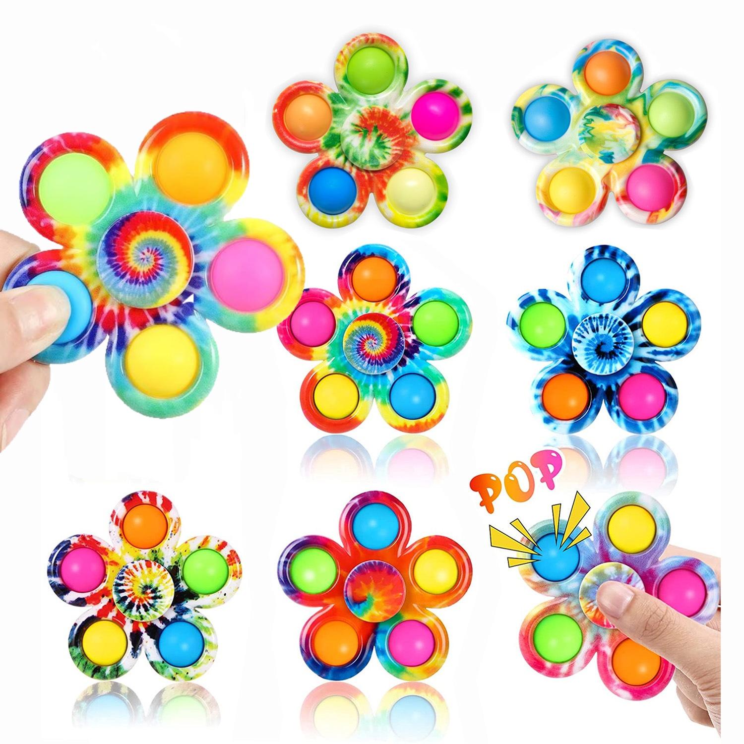 Fashnics Colorful Bubble Gyro Fidget Spinner Finger Bouncing Toy Pressing Bubble Spinner Adhd Children's Anxiety Relieves Stress