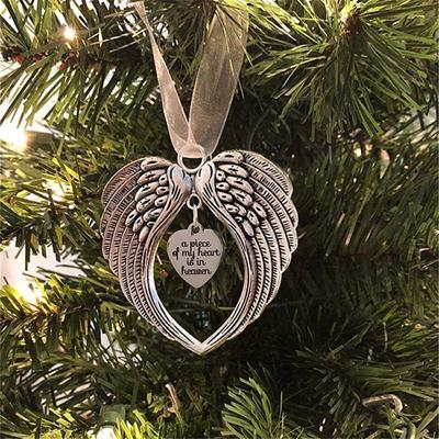 Steel for Christmas Tree Decorations for Loss of Loved One Angel Wings Christmas Ornaments Memorial Ornament Decorations