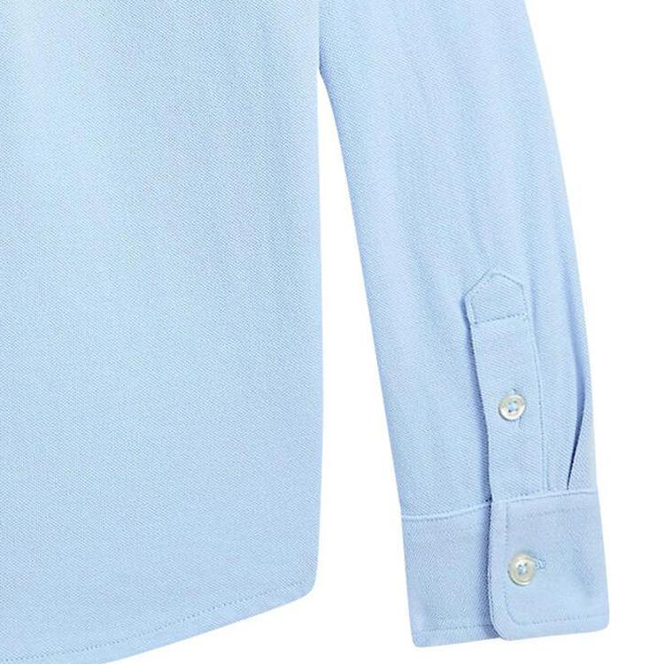 Polo Ralph Lauren Shirt Logo Print Single-Breasted Point Collar Long Sleeve Kids Shirts Light-Blue 322914506-003