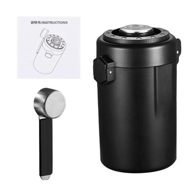 Luftdichte Kaffeedose mit Feuchtigkeitsmesser, Datumsscheibe, Einweg-Abluftventil, Doppelschicht, 600 ml, 20,3 oz, Edelstahl