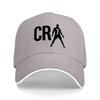 CR Fußballspieler Logo Schwarze Baseballkappe Unisex Verstellbare Sportkappe Mode Streetwear Accessoire für Fans und Athleten