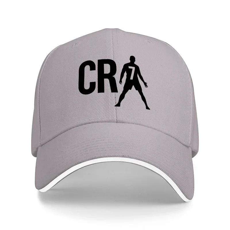 CR Fußballspieler Logo Schwarze Baseballkappe Unisex Verstellbare Sportkappe Mode Streetwear Accessoire für Fans und Athleten