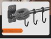 Punch-Free Wall-Mounted Kitchen Storage Rack with Hooks for Pots, Turners, and Spoons