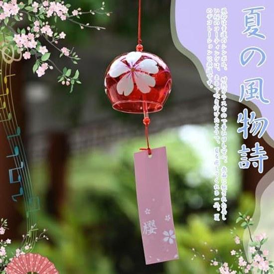 Wind chime Edo handmade glass soothing sound summer scenery enjoy coolness stylish interior decorative item hanging decoration Japanese style cool set