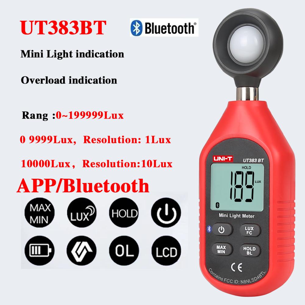 Anemometro UNI-T UT363/BT Luxmetro UNI-T UT383/BT Fonometro UNI-T UT353/BT Termoigrometro UNI-T UT333/BT
