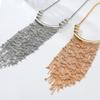 Übertriebene Persönlichkeit Geometrischer Kreis Mehrschichtige Wasserfall Metallquaste Kette Perlenketten für Frauen Atmosphäre Schmuck