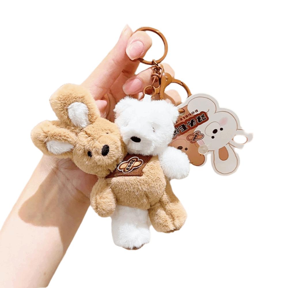 Hugging Design Creative Keychain Kawaii Style Plush Keychain Cute Plush Toy  Children Gits