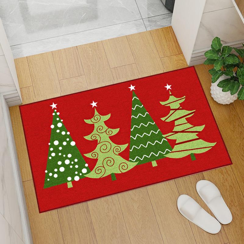 Christmas Snowman Patterned Door Mat Artistic Festive Print Mat Non Slip Floor Mat For Entryway Doorstep Home Decor