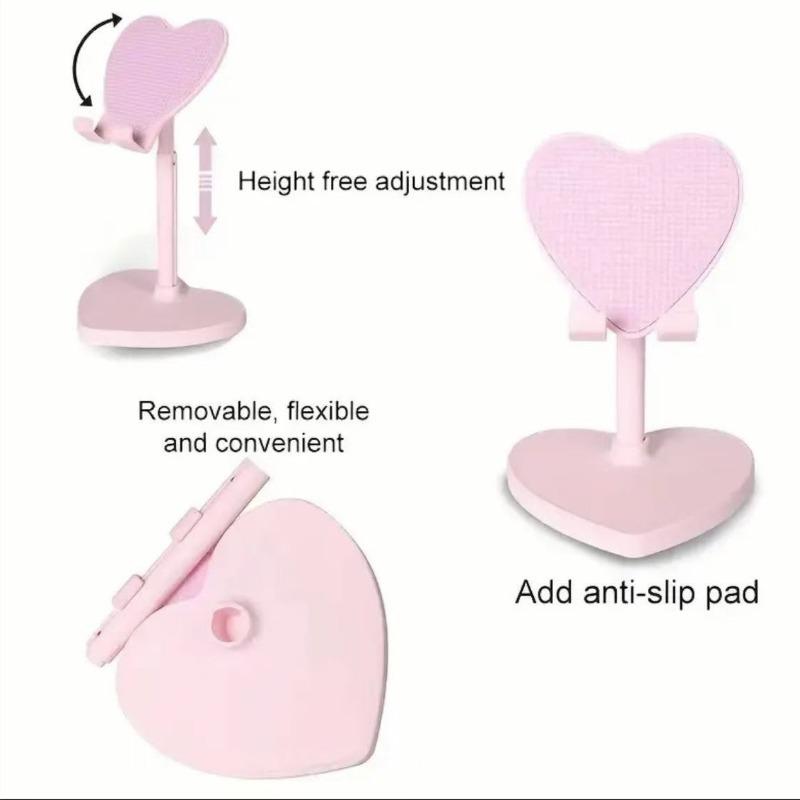 ‑style Heart‑shaped Phone Holder Desktop Tablet Viewing Gadget Live‑streaming Adjustable Height‑lifting Supporting Bracket