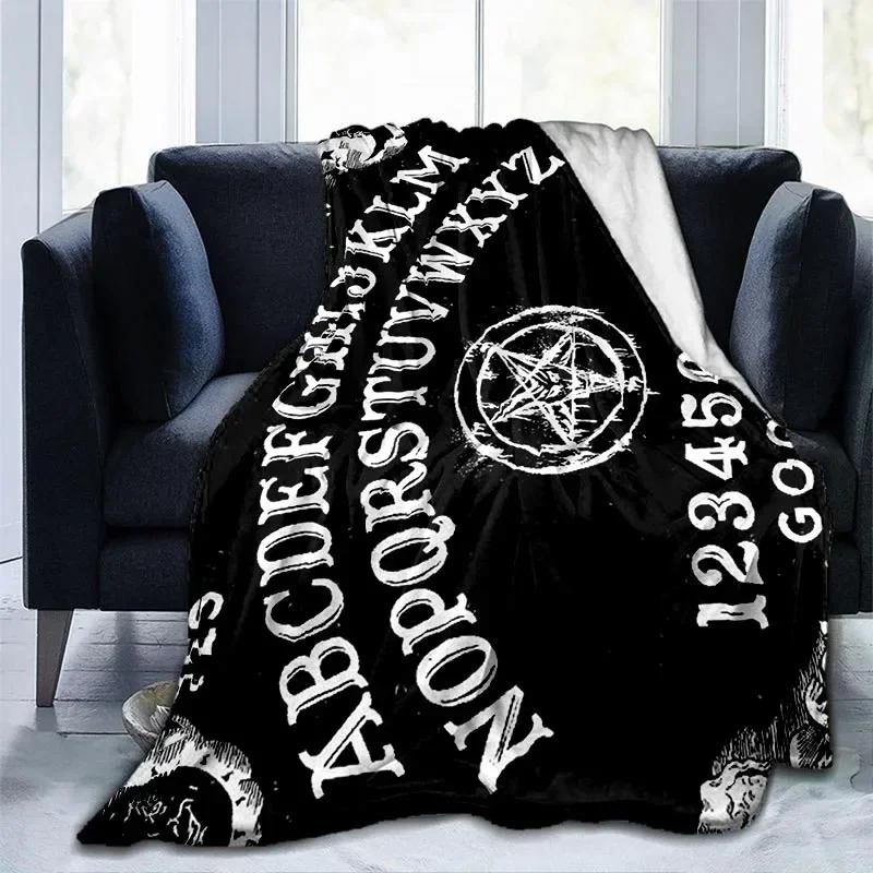 Cat Skulls Board Throw Blanket Witchy Premium Blanket Gothic Home Decor Goth Blanket Halloween Decor Witchcraft Blanket