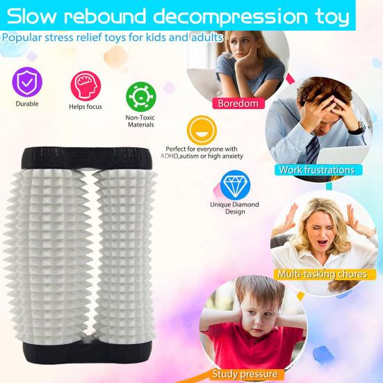 Handheld Fidget Toy Little Ouchies 3D Printed Spiky Roller Portable Stress Relief Sensory Toy for Anxiety Relief Teens Adults Gifts