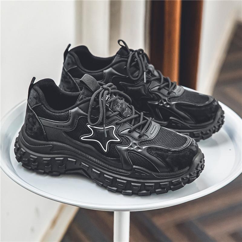 

Модные цветные дизайнерские кроссовки для походов, мужские массивные кроссовки, дышащая обувь, нескользящие повседневные кроссовки для бега на шнуровке 44