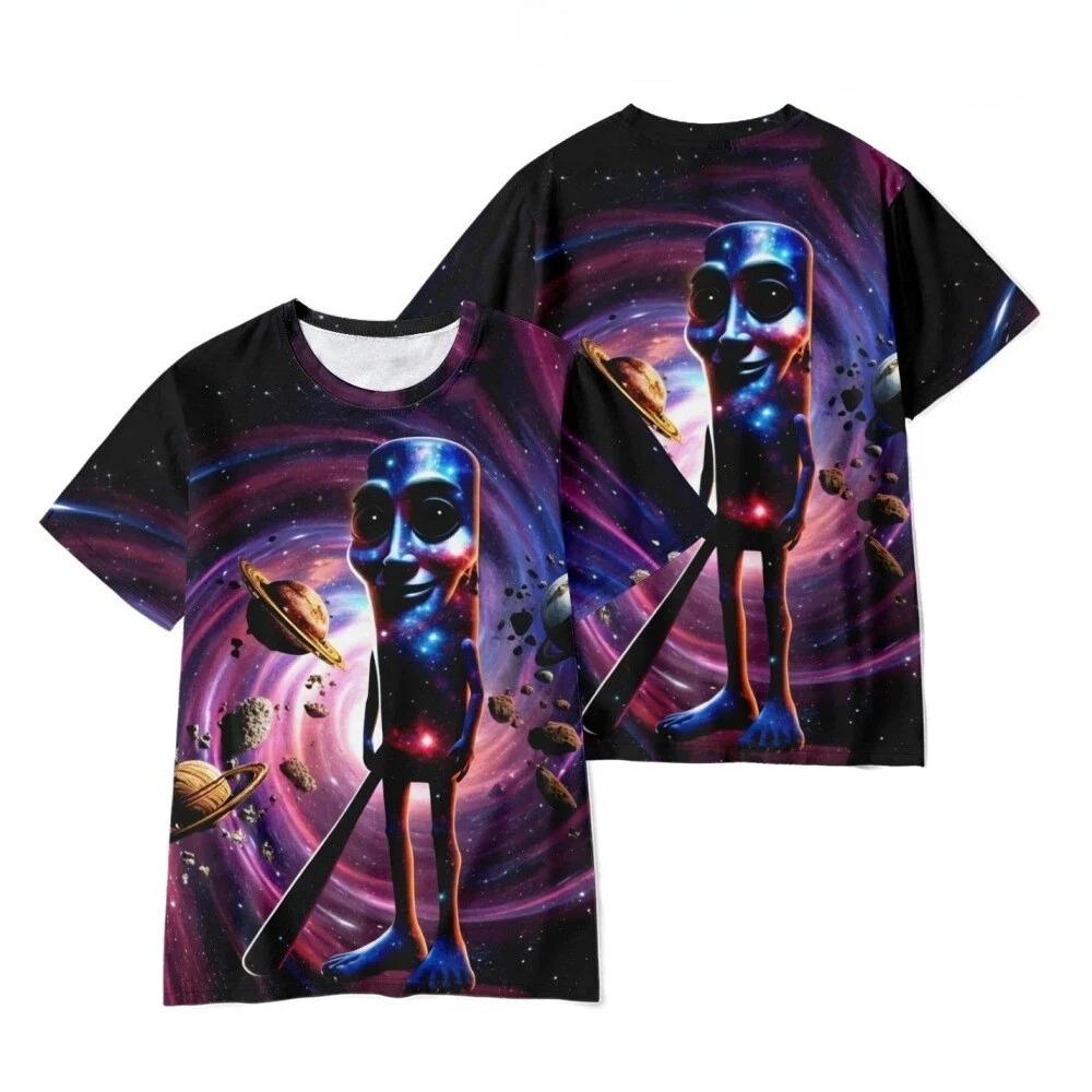 Summer Men's 3D Printed Crew Neck T-Shirt Fashion Versatile Breathable Trend Casual