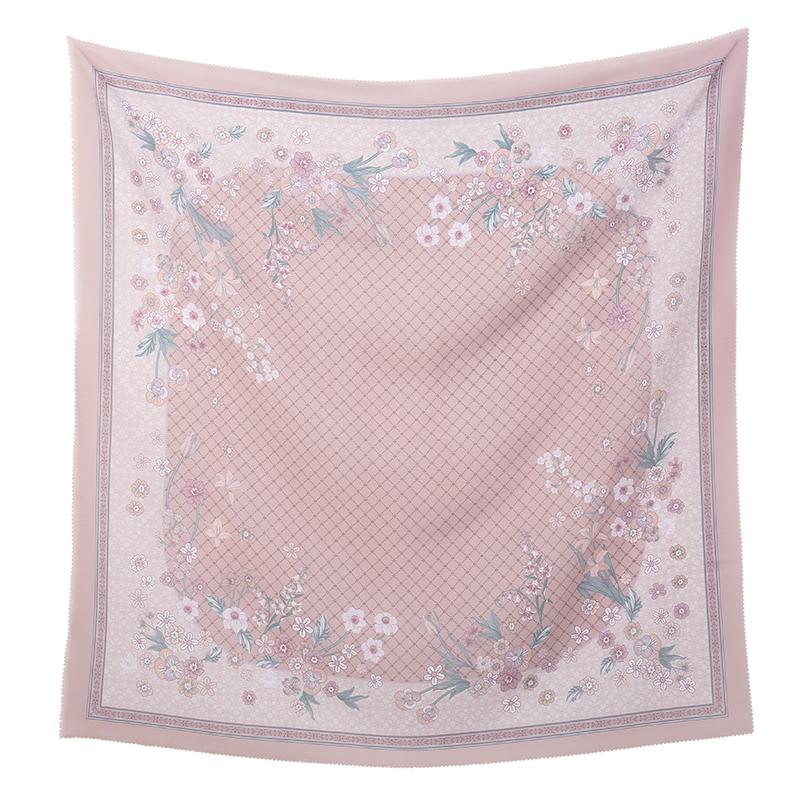 Novo Lenço Quadrado Hijab Estampado Floral de 110cm Cobertura de Cabeça de Verão Respirável para Mulheres Muçulmanas Xale da Moda Cachecóis Faixa de Cabeça