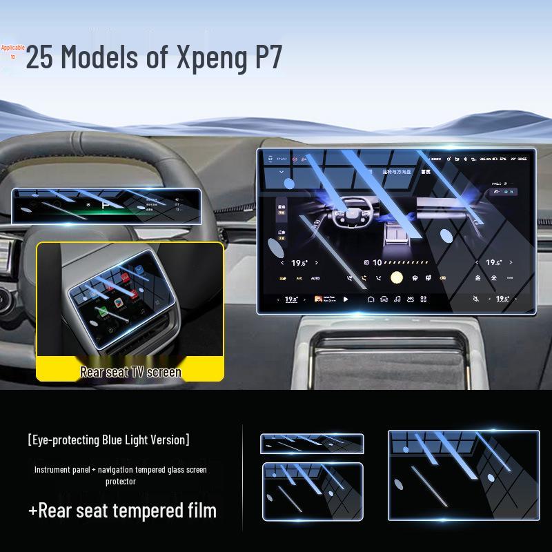 Gehärtetes Glas Displayschutz für Xiaopeng P7 Mittelkonsolen-Navigation, Modifikation des Innenbildschirms