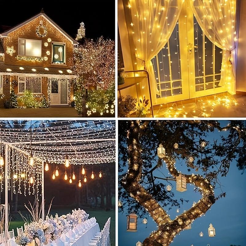 Guirlandes Lumineuses Solaires Féériques avec 50–300 LED – Étanches 5–30M Fil de Cuivre Guirlandes Clignotantes avec 8 Modes pour Clôture de Jardin Noël Décoration Extérieure