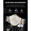 POEDAGAR Fashion Business Men's Watches Waterproof Luminous Date&Week Stainless Steel Watch Quartz Exquisite Male Wristwatch
