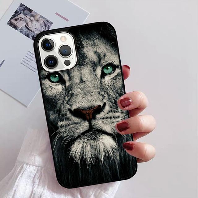 Lion Alpha Male Cub Phone Case for iPhone 11 12 13 14 Pro Max mini XR XS SE 2020 6 7 8 Plus Samsung S21 S22 Coque Fundas