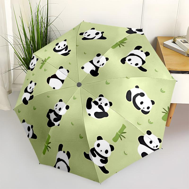 1ks Panda Automatický deštník s otevíráním/zavíráním, Větruodolný, Skládací kompaktní deštník s lehkým designem pro ženy/muže110