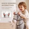 Fabric Linen-Effect Ride-On Horse for Children 1-3 Years with Hoofbeats and Neighing Sounds, Gray