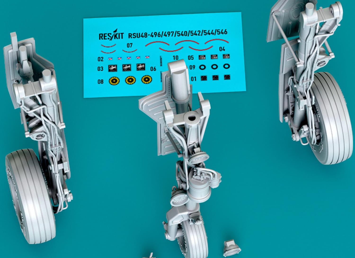 

Reskit Thunderbolt II Landing Gear Great Plastic Model Kit Parts 1/48 A-10 (Early/Late Model, Unloaded) (For Wall) RSKU48-0540 (Airplane)