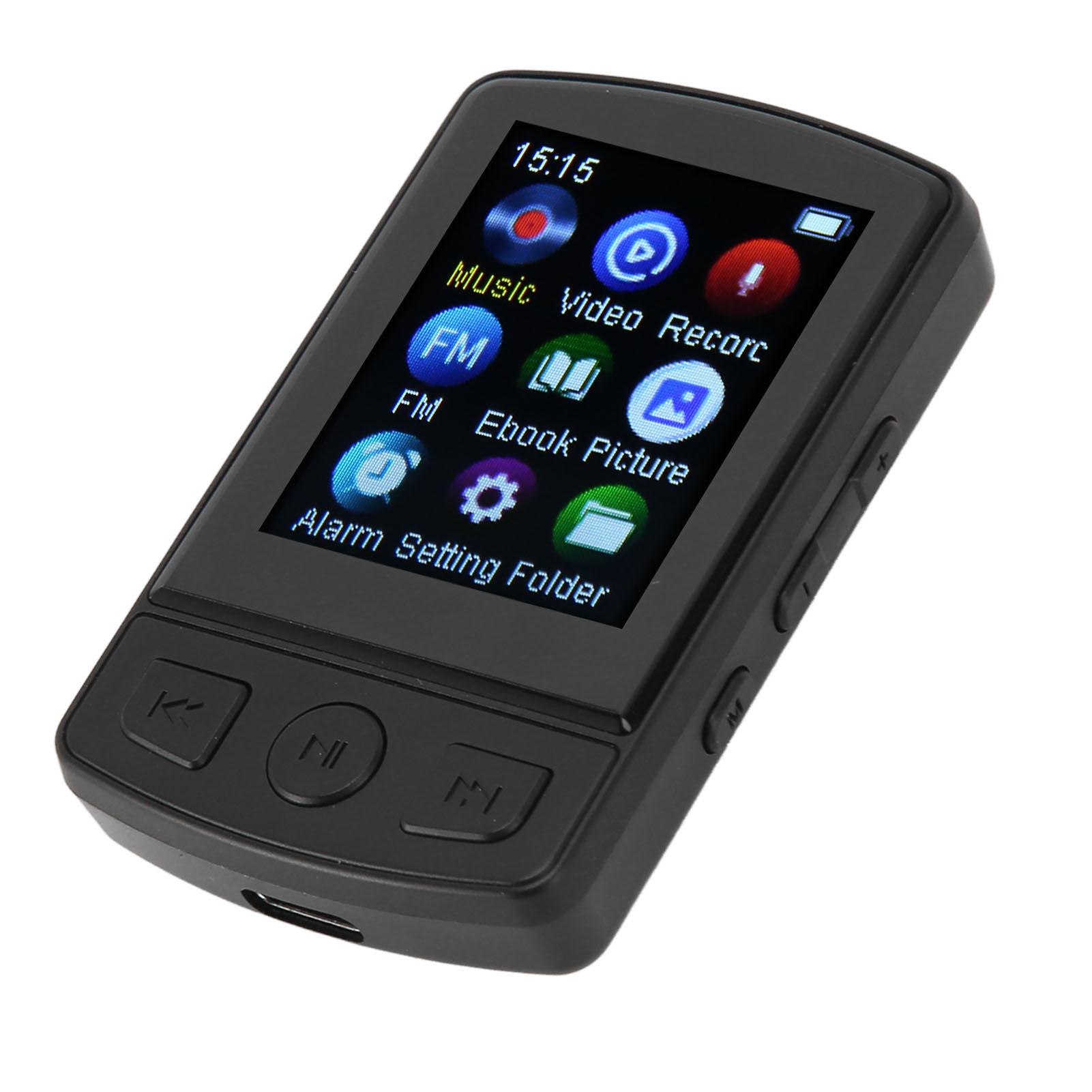 

MP3-плеер MP4-плеер с Bluetooth 5.2, цветной экран 1,77 дюйма, портативный носимый музыкальный плеер с No memory