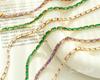 Colorful Geometric Square Chain Necklace: Women's 18K Gold-Plated Titanium Steel Choker