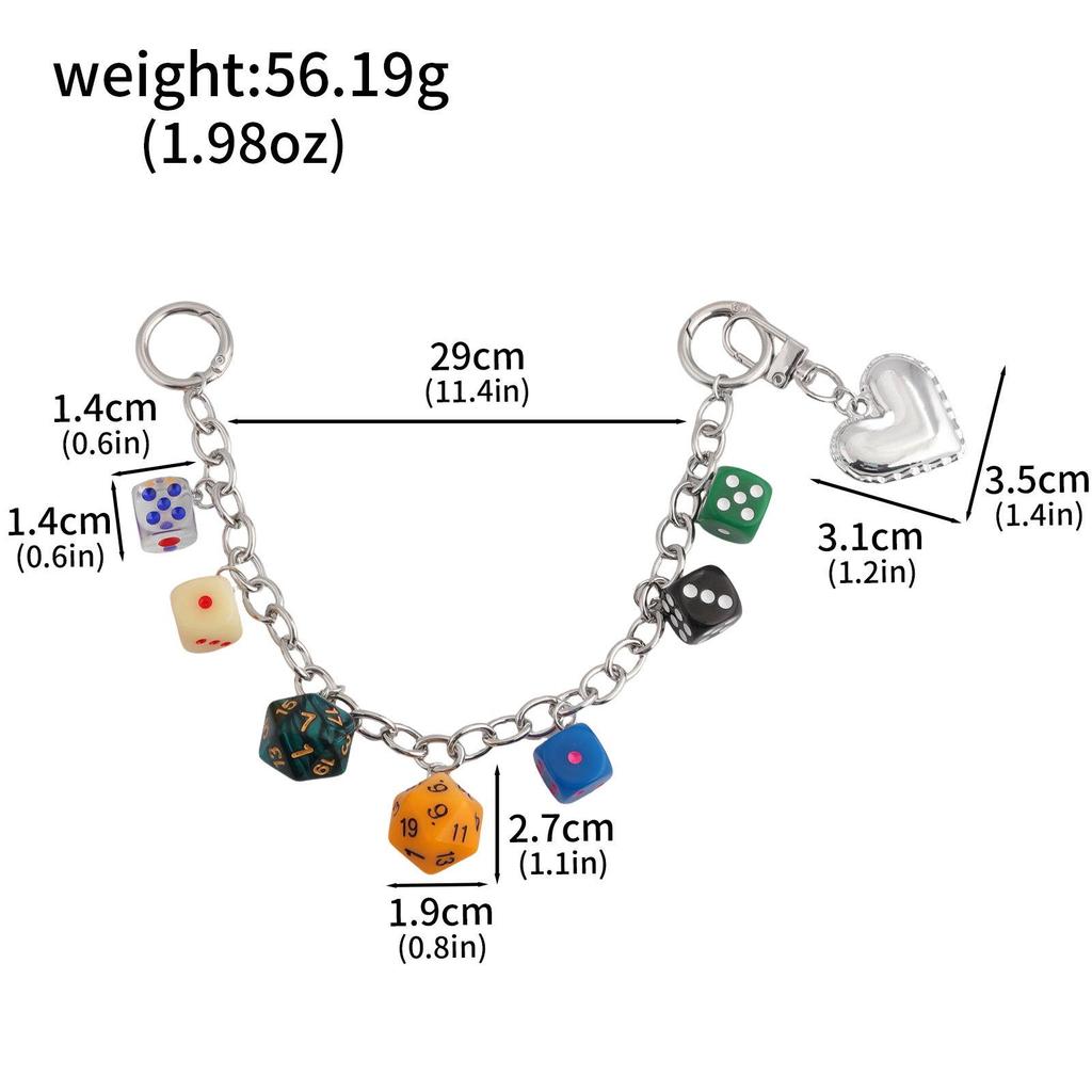 Black Irregular Pool Star Dice Keychain & Bag Pendant