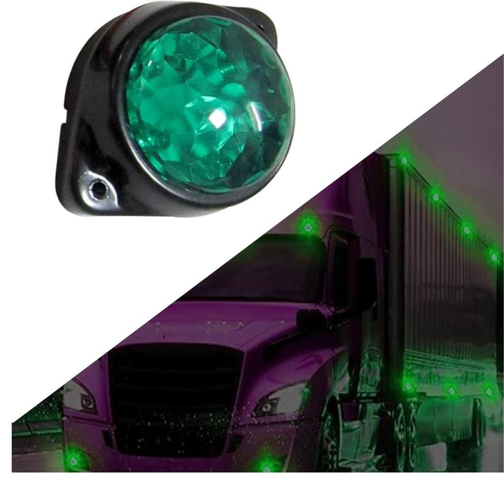 8-Pack 24V Green Led Light Universal Vehicle for Truck Tractor Bus,Iseki,Yanmar Red Emergency Roadside Flashers| 2 Pieces