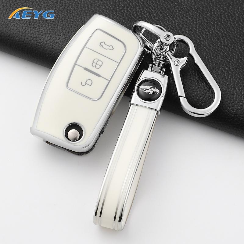 Car Key Case Cover for Ford Focus 2 MK2 Fiesta Mondeo Galaxy Ecosport Kuga Escape Falcon B-Max C-Max Keychain Accessories